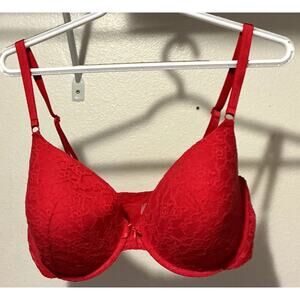Victoria's Secret Red/Pink 38DD Lacy Bra